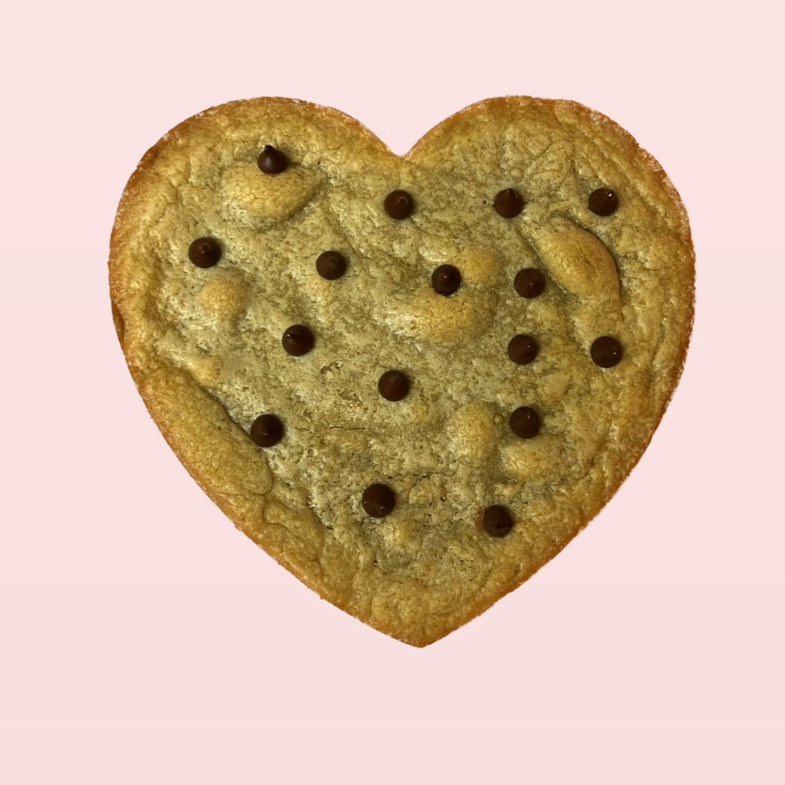 Heart Cookie Cake with Chocolate Chip Topping